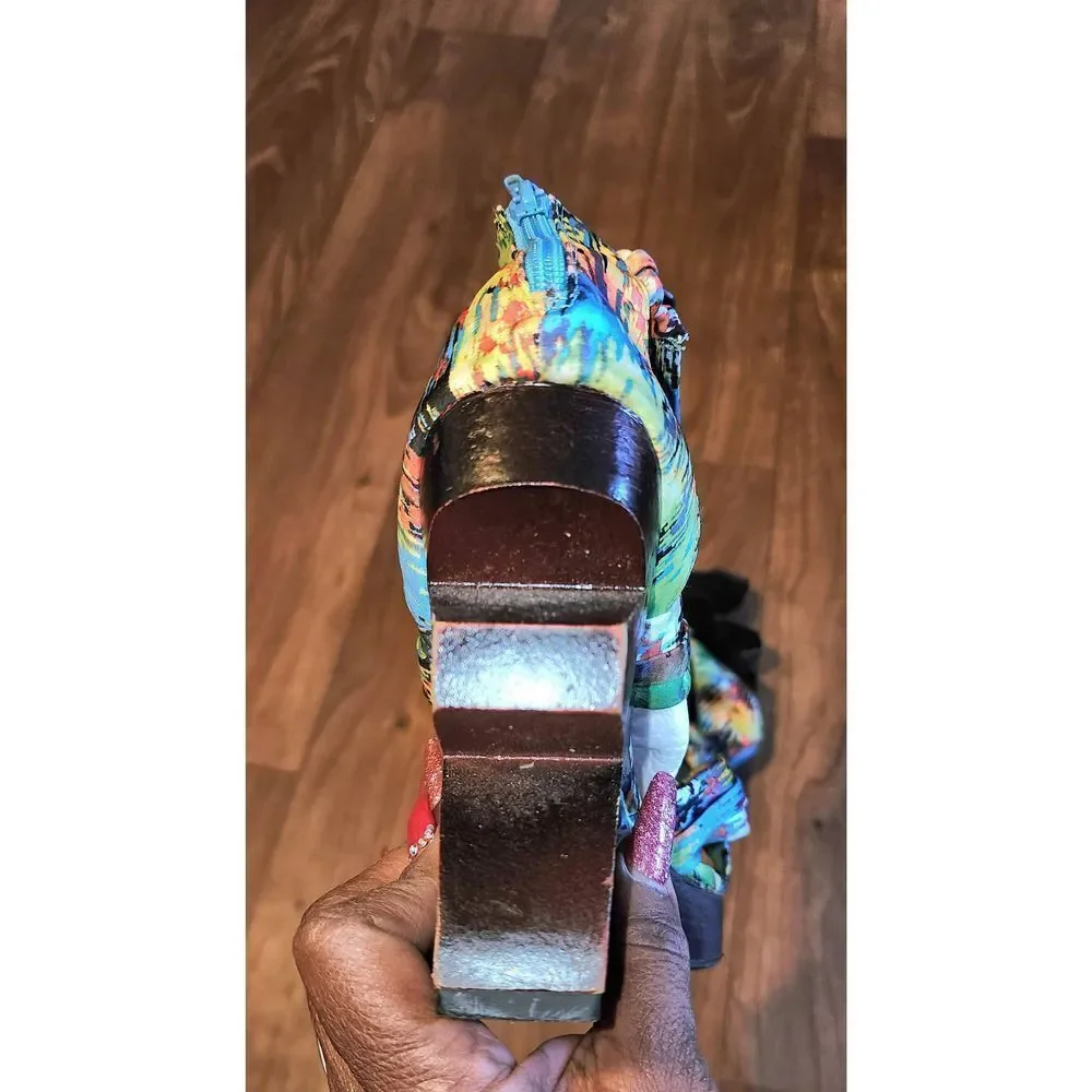 Vintage Bamboo Wedge Heels